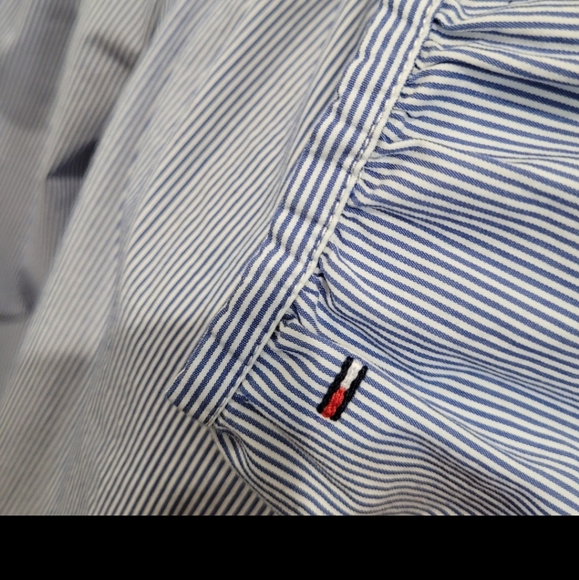 Tommy Hilfiger Off the shoulder blue & White Peasant Top SZ Small - Picture 5 of 12